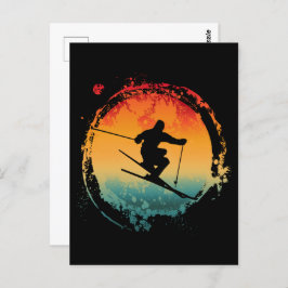 POSTAL VINTAJE DE RETRO DE ESQUÍ