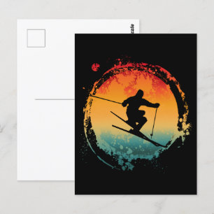 POSTAL VINTAJE DE RETRO DE ESQUÍ