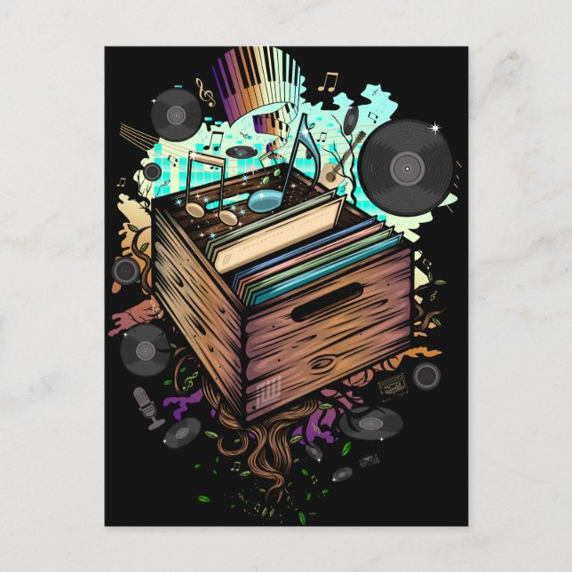 Postal Vinyl Crate Music (Anverso)