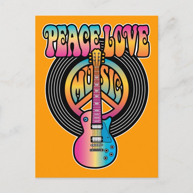 Postal Vinyl Peace Love Music (Anverso)