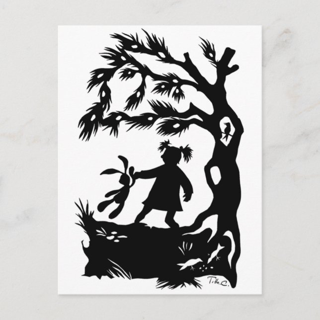 Postal Viola con conejo (Anverso)