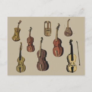 Postal Violaciones de instrumentos musicales vintage
