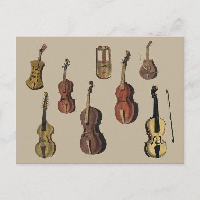 Postal Violaciones de instrumentos musicales vintage (Anverso)