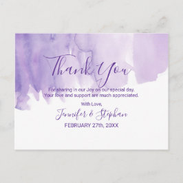 Postal Violet Purple Watercolor Splash Gracias
