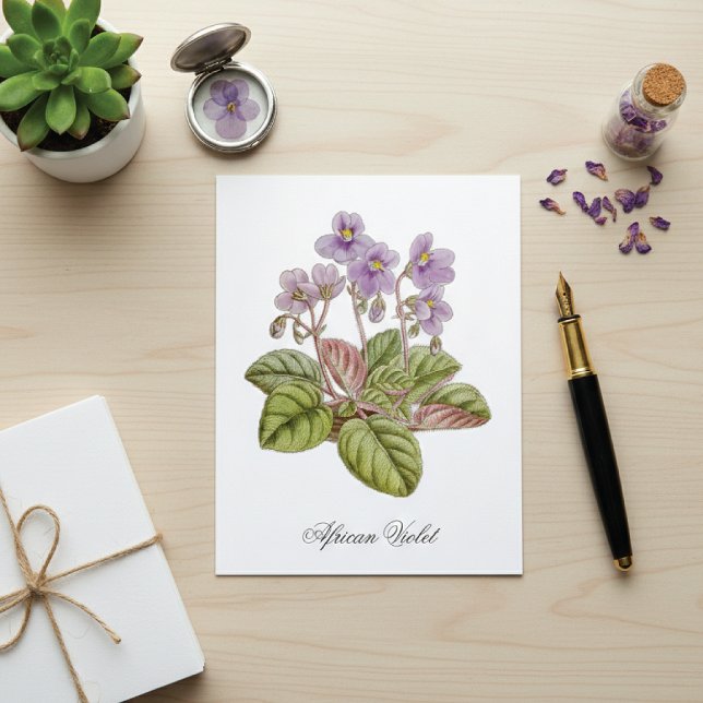 Postal Violeta Africana Curtis Botánica (Subido por el creador)