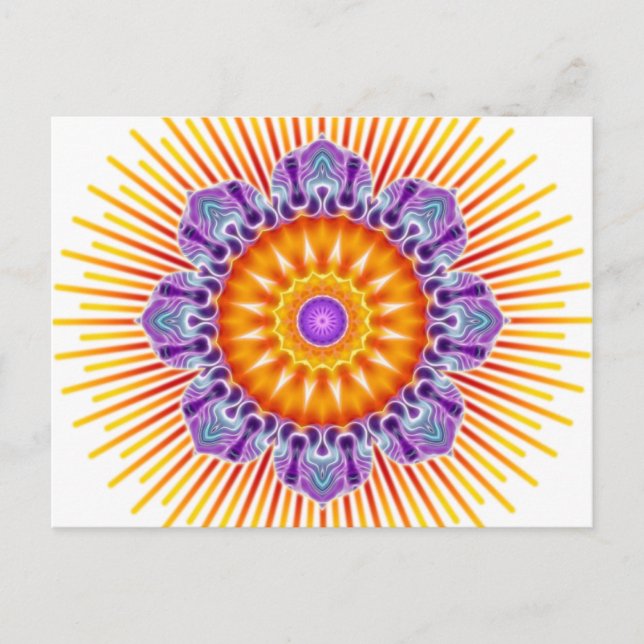 Postal Violeta amarilla de Mandala (Anverso)