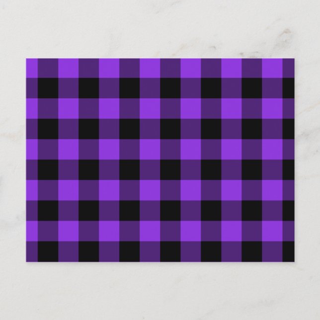 Postal Violeta azul y Gingham negro (Anverso)
