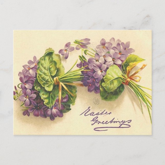 Postal violeta de Pascua (Anverso)