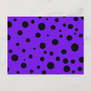 Postal Violeta morada con productos de puntos de polka ne