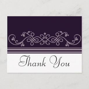 Postal Violeta Púrpura Gracias Postcard