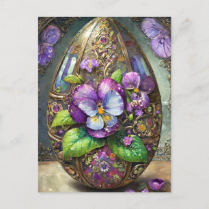 Postal Violetas de Pie de Pájaro en Flor Flores Silvestre