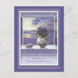 Postal violetas en tarro lunar