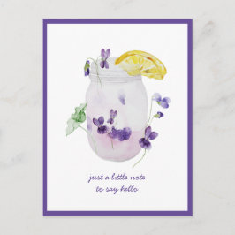 Postal Violetas Moradas, Jarrón de Limonada Pensando en T