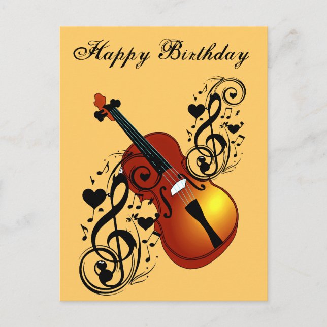 Postal Violín, Amante en el corazón_ (Anverso)