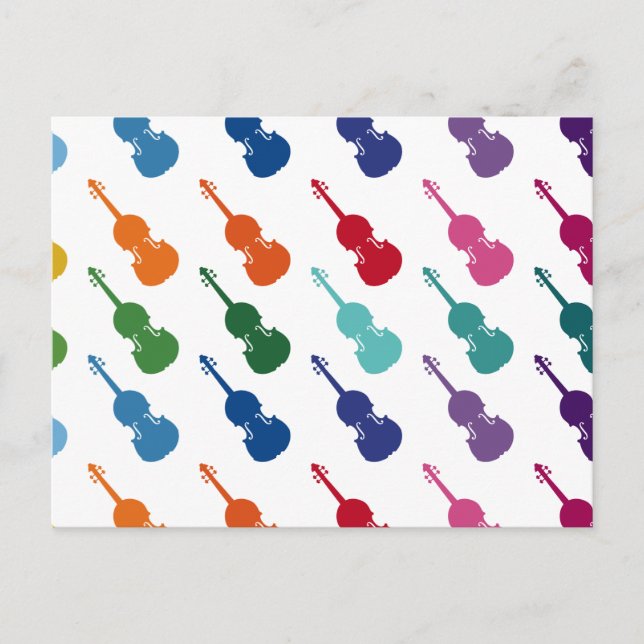 Postal Violin Colorful Array Music (Anverso)