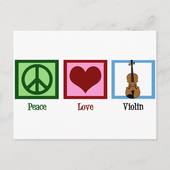 Postal Violín de amor por la paz (Anverso)