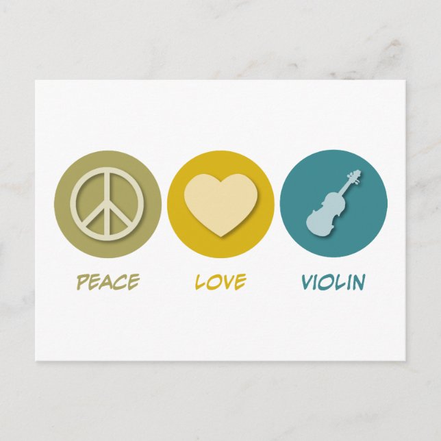 Postal Violín de amor por la paz (Anverso)