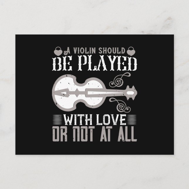 Postal Violin - El Violín Debe Jugarse Con Amor (Anverso)