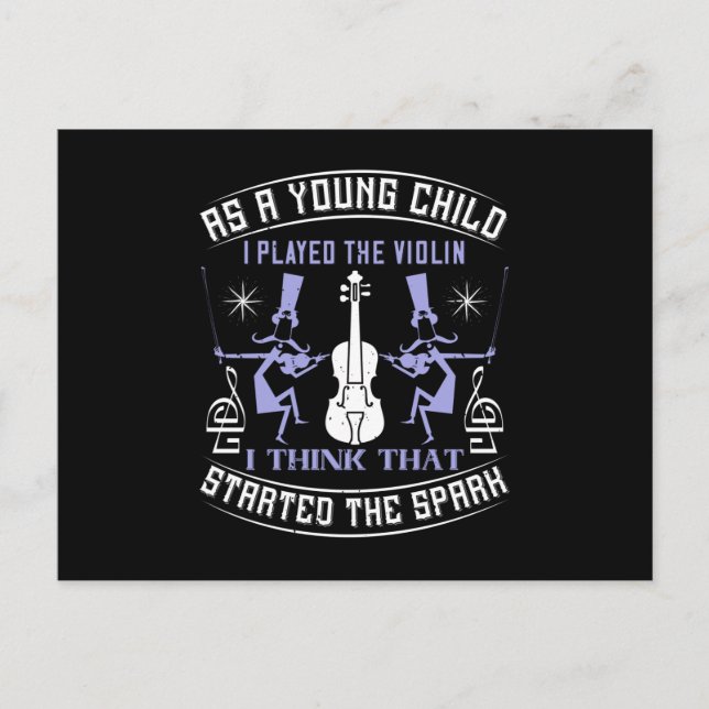 Postal Violin -Inicia La Chispa Cuando Es Niño (Anverso)