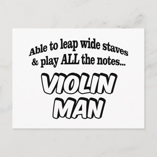 Postal Violin Man - Superhéroe de la Música (Anverso)