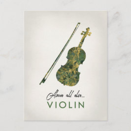Postal Violín - Música de mármol verde