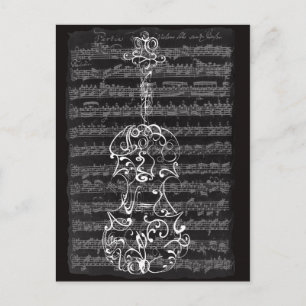 Postal Violin Srawl escribe sobre el manuscrito de Bach