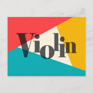 Postal Violin Tri-Color - Turquesa Coral Oro