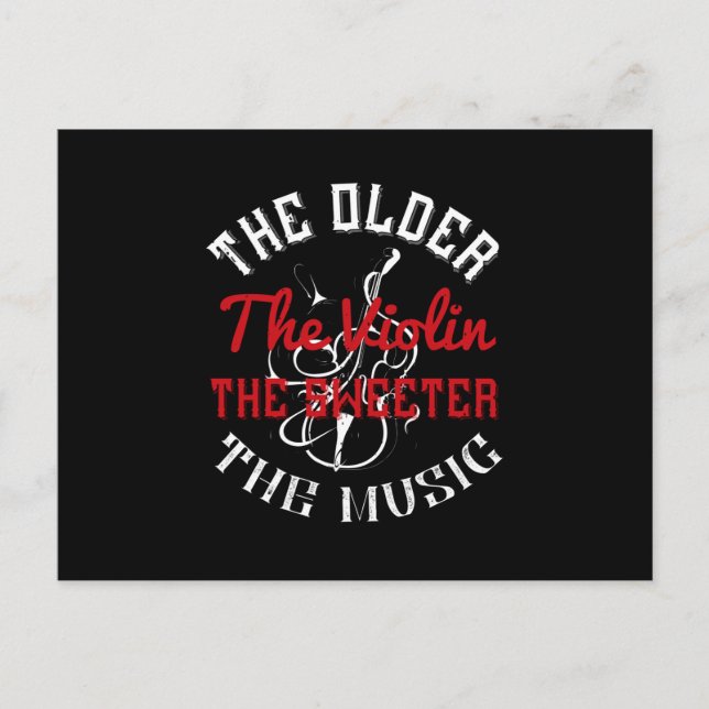 Postal Violin - Violin de edad Juega música dulce (Anverso)