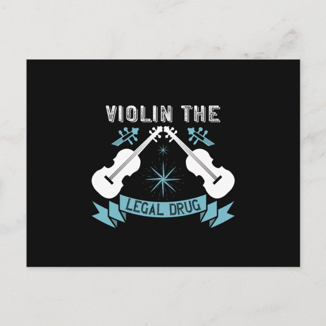 Postal Violín - Violín La Droga Legal (Anverso)
