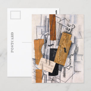 Postal Violin y Partitura Georges Braque