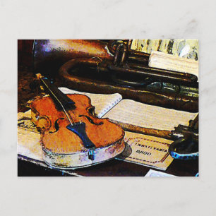 Postal Violín y soplo