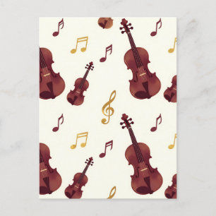 Postal Violines Musicales Patrón Sin Costuras