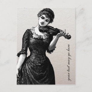 Postal violinista vintage