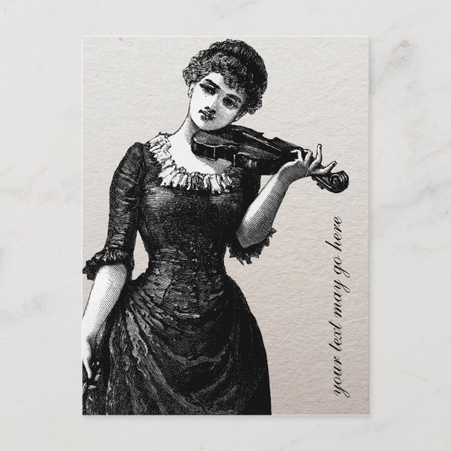 Postal violinista vintage (Anverso)