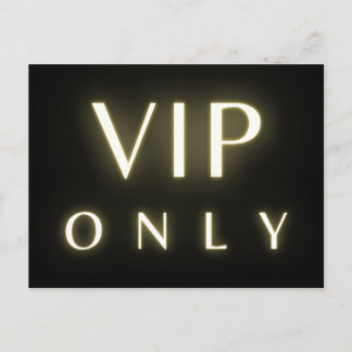 Postal Vip only neon glowing luxe text design