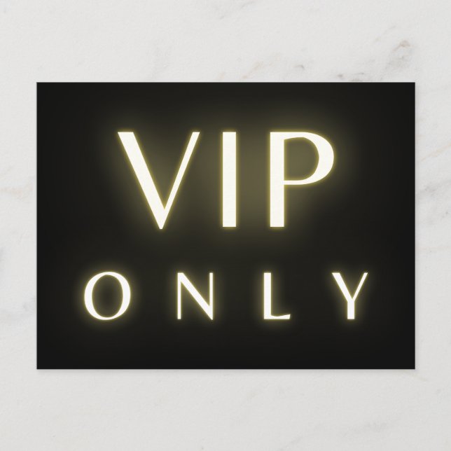 Postal Vip only neon glowing luxe text design (Anverso)