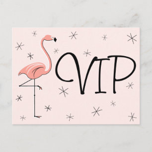 Postal "VIP" rosa Flamingo