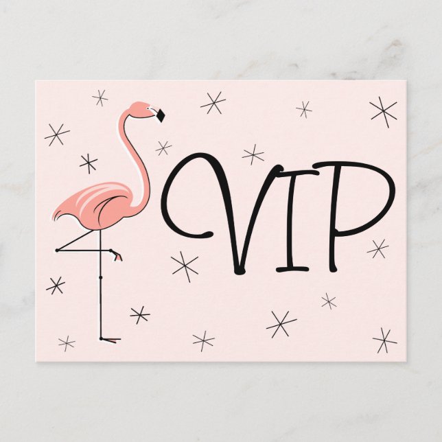 Postal "VIP" rosa Flamingo (Anverso)