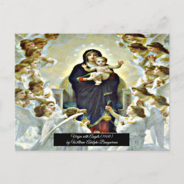 Postal Virgen con ángeles Bouguereau