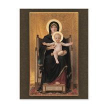 Virgen de Bouguereau y niño CC0271