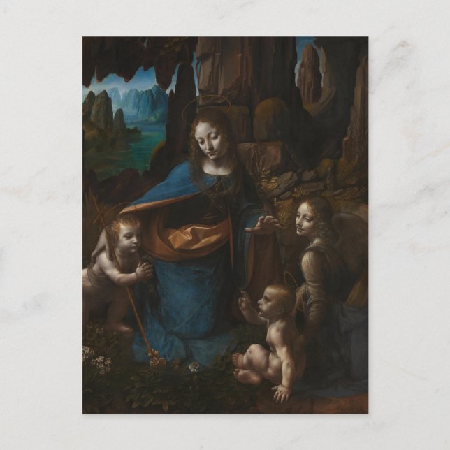 Postal virgen de las rocas (Anverso)