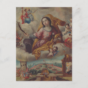 Postal Virgen de Santa Bárbara y mártir