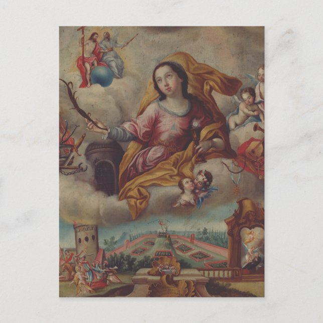 Postal Virgen de Santa Bárbara y mártir (Anverso)