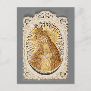 Postal Virgen de Vilnius en oración