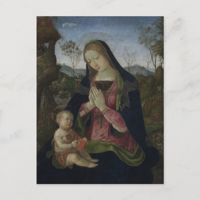 Postal Virgen e hijo de Pinturicchio (Anverso)