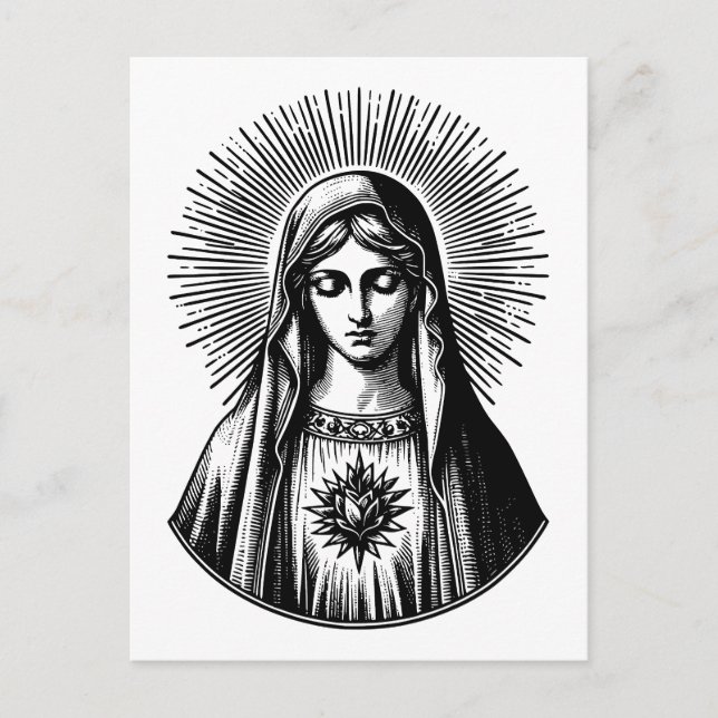 Postal Virgen María (Anverso)