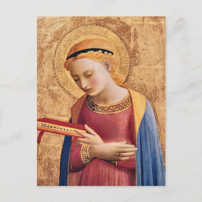 Postal Virgen María anunciada por Fra Angelico (Anverso)