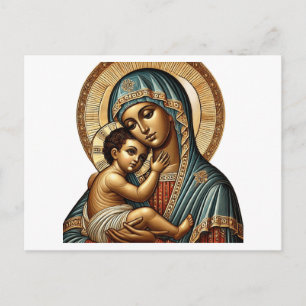 Postal Virgen María con el niño Jesús