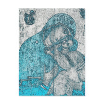 Virgen María e Infante Jesucristo Vintage Azul