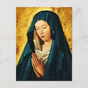 Postal Virgen María Hodegetria Arte de Icono Católico Biz